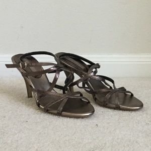 Banana Republic Bronze Strappy Heels Sandals 8.5